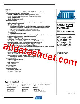 xmegla|ATXMEGA32A4 Datasheet(PDF) .